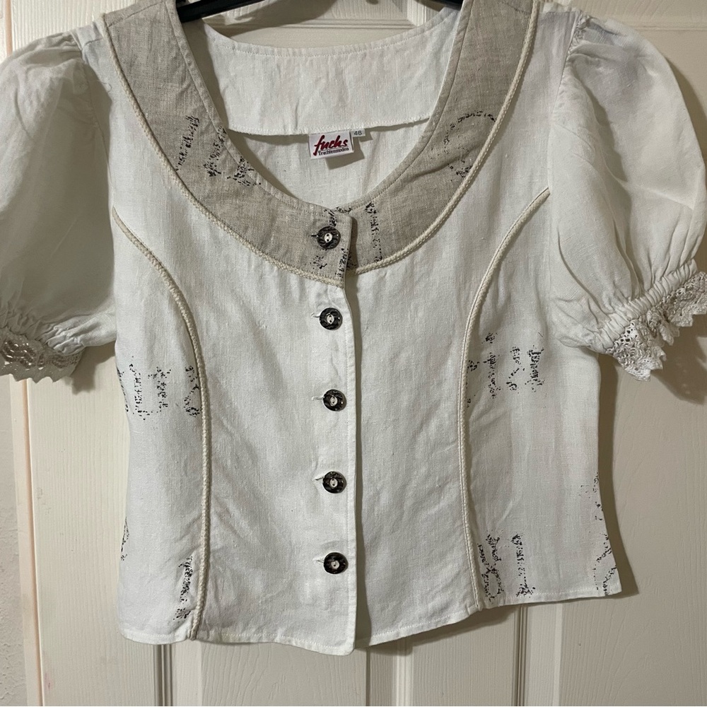 Oktoberfest! Fuchs Trachten Mieder Linen Top NWOT